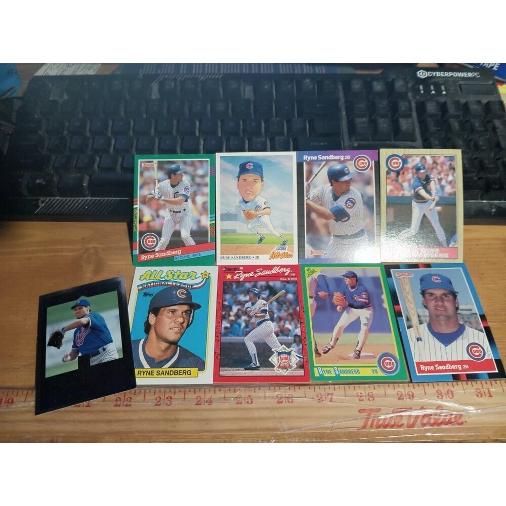 Ryne Sandberg 9 Different Card Lot 2 Chicago Cubs